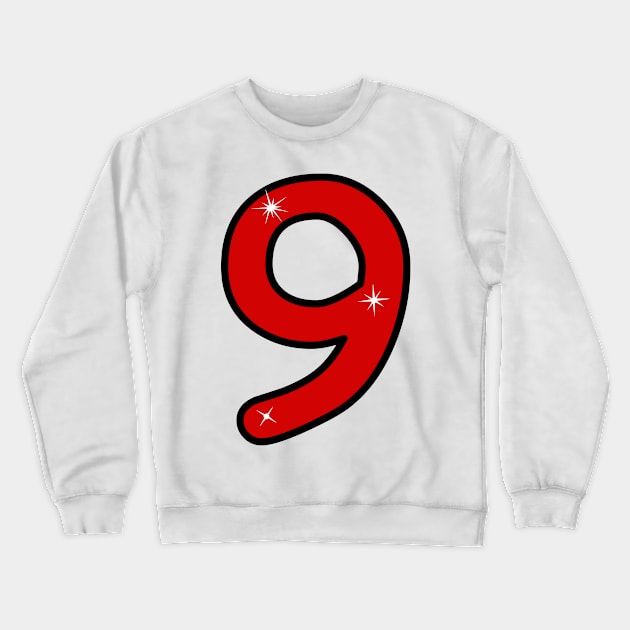 nine, ninth, 9, number nine, 9 years, 9 year old, number 9,  Numeral 9, 9th birthday gift, 9th birthday design, anniversary, birthday, anniversary, date, 9th grade Crewneck Sweatshirt by grafinya